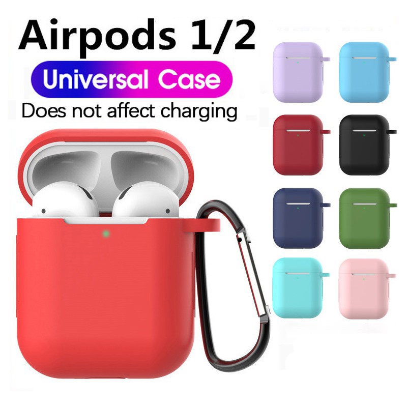 Vỏ Bảo Vệ Hộp Sạc Tai Nghe Airpods 1 / 2 Bằng Silicon Cao Su Mềm Nhiều Màu Thời Trang