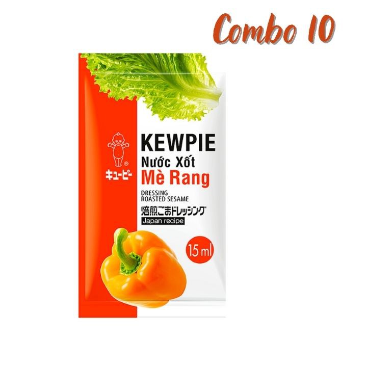 Combo 10- Nước xốt mè rang Kewpie 15ml - hương vị nhẹ - dạng kem hấp dẫn - Tomchuakids