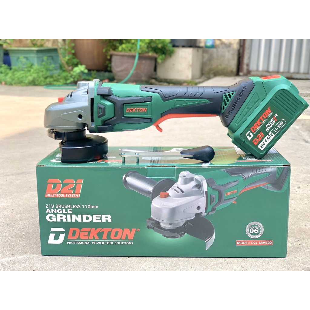 Máy Mài Góc 100mm Dekton Motor Brushless /Tặng Kèm 1 Pin 4aH Khi Mua Combo /  D21-MM100