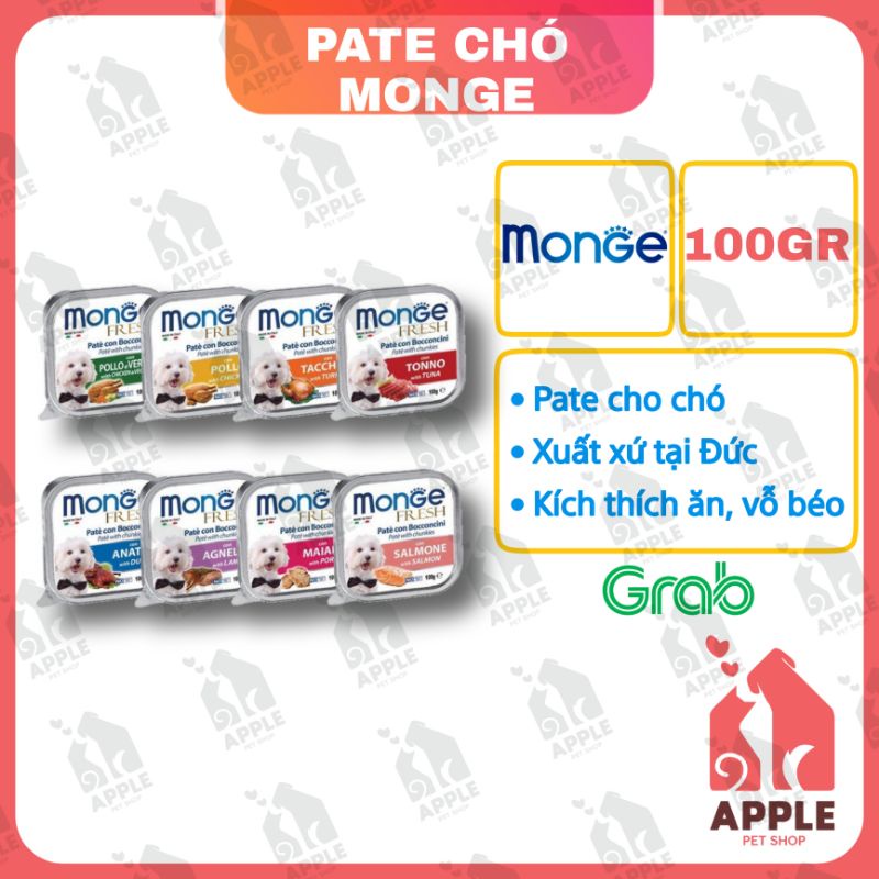 [PATE MONGE] [100GR] Pate cao cấp Monge cho chó xuất xứ từ Ý - Đủ mùi vị