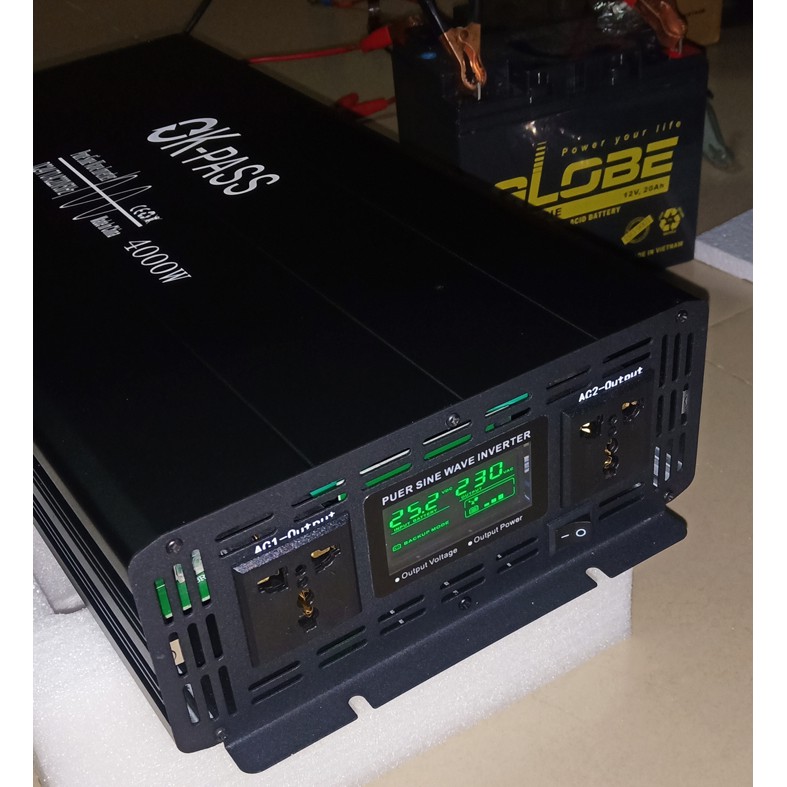 Inverter sin chuẩn 4000W 24V sang 220V có màn hình hiển thị