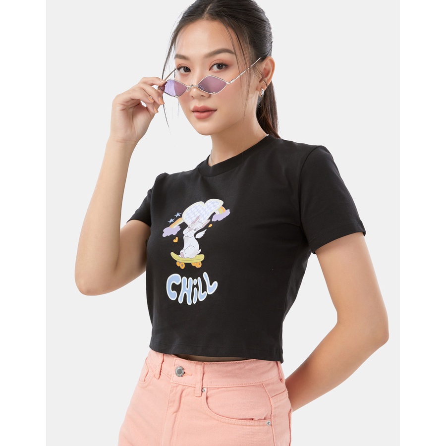 Áo Thun Thời Trang JUNO Crop-Top Pet Chill JNATH032