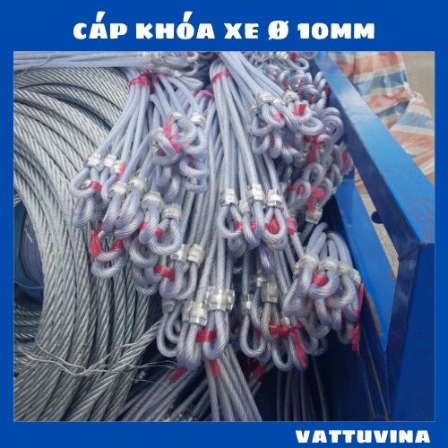 Dây cáp khóa xe máy,xe đạp chắc chắn,cáp thép bọc nhựa phi từ 1 đến 10 mét - VattuVina