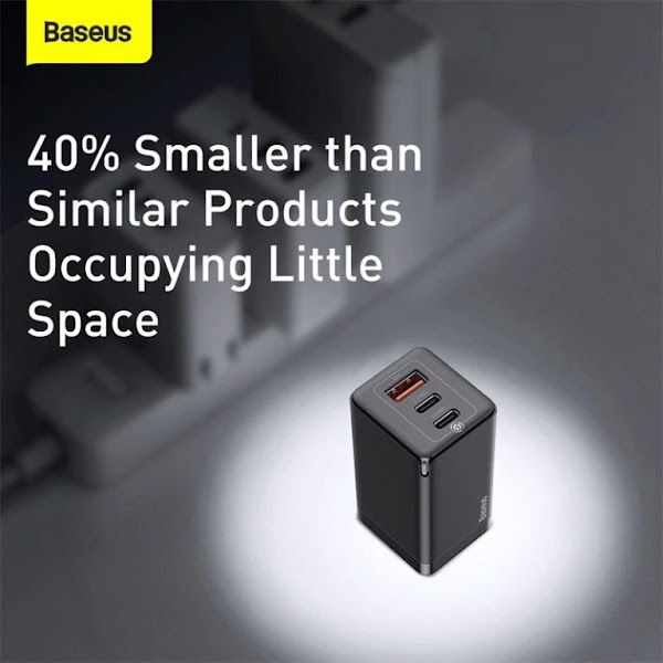 Bộ sạc nhanh Baseus GaN3 Pro Quick Charger 65W (Type Cx2 + USB , PD3.0/ PPS/ QC4.0 Tương thích cho Samsung , Xiaomi