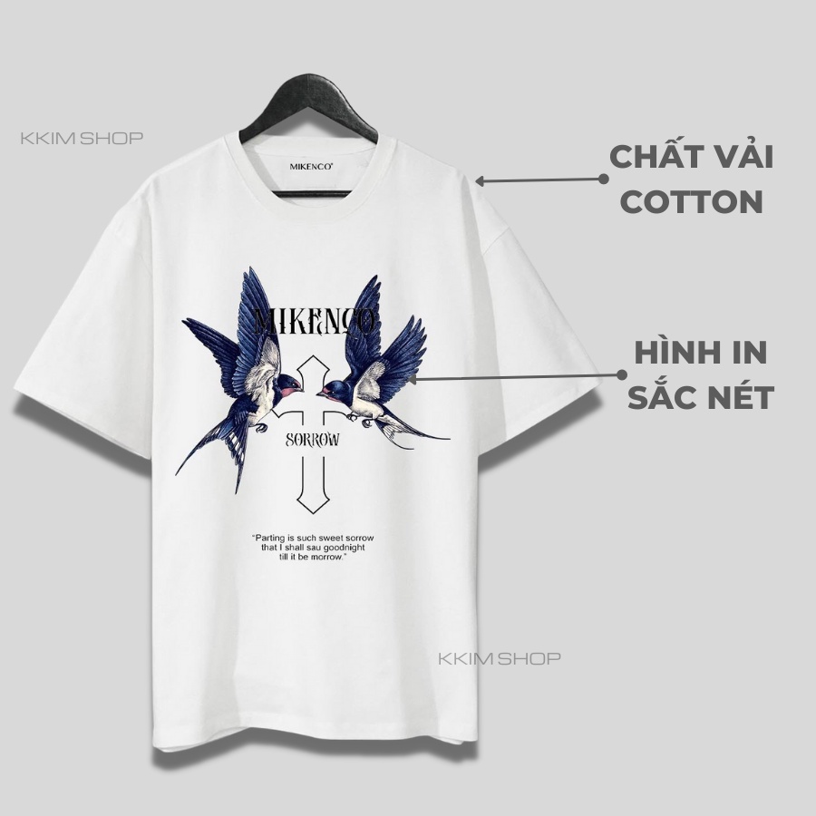 Áo Thun Tay Lỡ MIKENCO SORROW, áo phông unisex Form rộng oversize, chất liệu Cotton. KKIM Shop