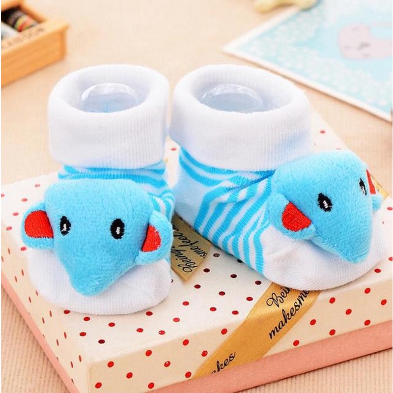 Vớ Cotton Cao Su Mềm Mại Thoáng Khí Chống Trượt In Hình Búp Bê Dễ Thương Cho Bé Sơ Sinh