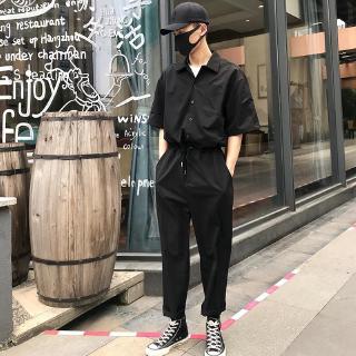 Quần Yếm Dáng Rộng Màu Trơn Dễ Phối Đồ Thời Trang Mùa Hè Cho Nam