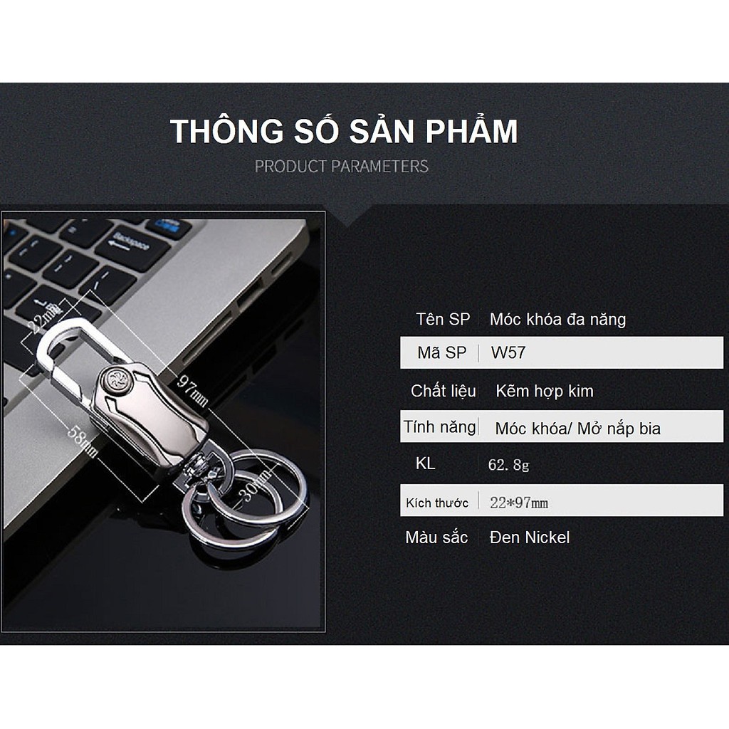 Móc Treo Chìa Khóa Spinner Cao Cấp (Có Thể Dùng Để Mở Nắp Chai Bia)