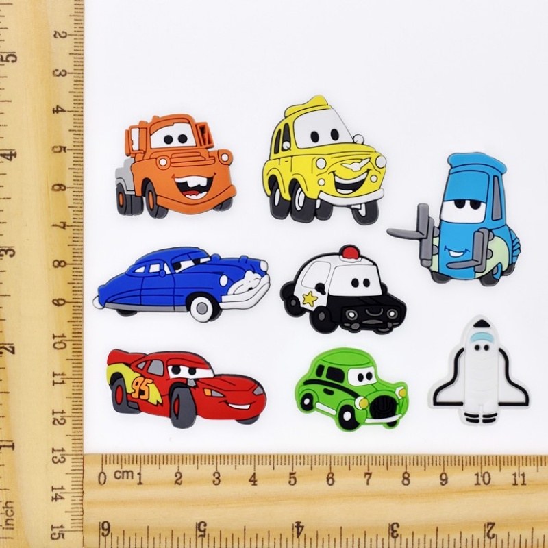 Set 9 Phụ Kiện Khóa Giày Crocs Bằng Cao Su PVC Mềm Hình Chiếc Giày Hoạt Hình Trang Trí Sân Vườn