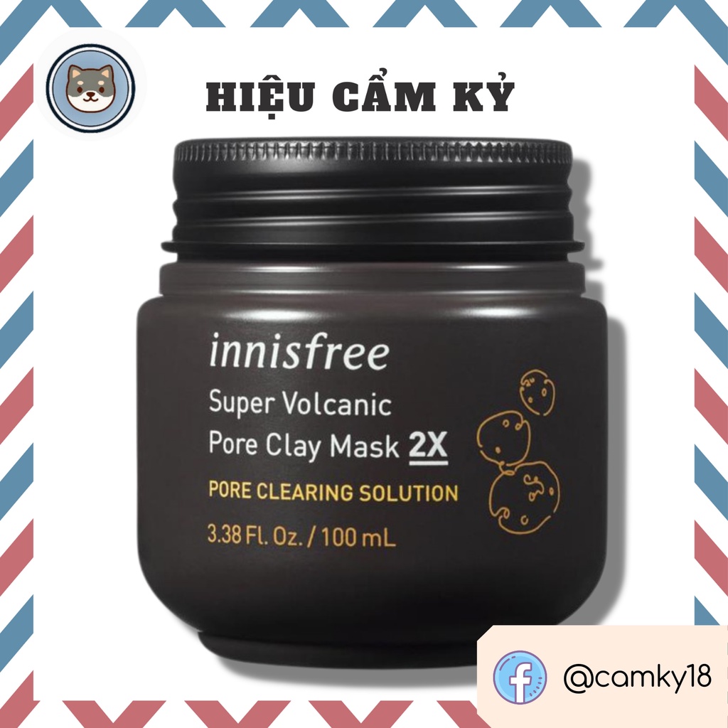 Siêu mặt nạ đất sét chăm sóc lỗ chân lông Innisfree Super Volcanic Pore Clay Mask 2X 100ml