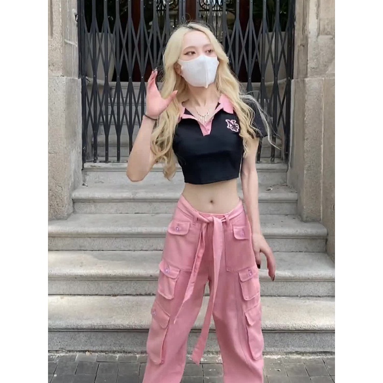 Cocory vn Quần Jeans Nữ Lưng Cao Ống Rộng Phong Cách Hip Hop Thời Trang Mùa Hè Cá Tính