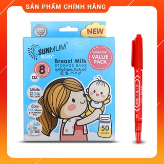Hộp 50 túi trữ sữa sunmum dung tích 250ml