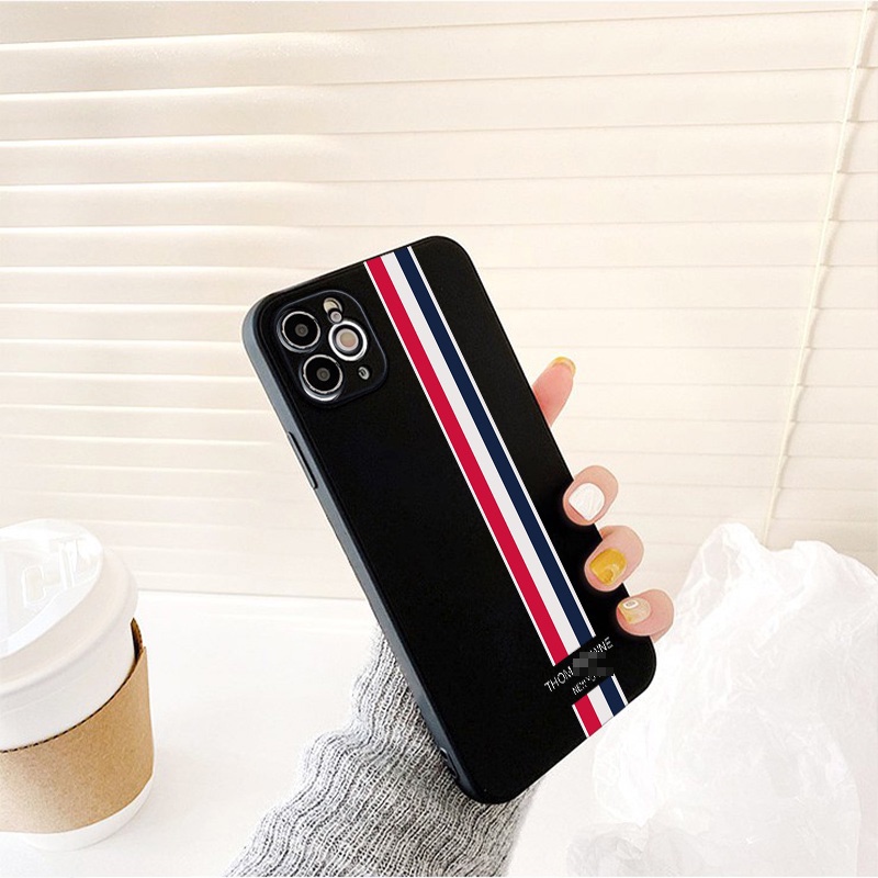 Ốp iphone - Ốp lưng iphone cạnh vuông Kẻ sọc dành cho ip 6 đến 14promax - E211