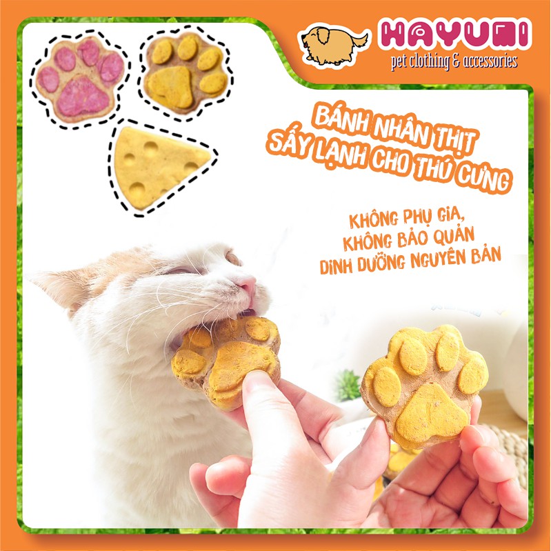 BÁNH NHÂN THỊT SẤY GIẢM CAO RĂNG HÔI MIỆNG CHO CHÓ MÈO - TREAT THÚ CƯNG - HAYUMI