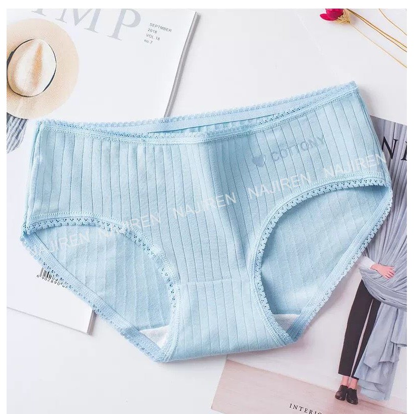 Quần Lót Nữ Cotton Gân Tăm-Quần Chíp Nữ Kháng Khuẩn Dễ Thương Mềm Mịn Cottony QL03
