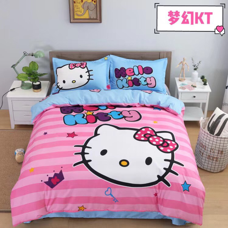 Bộ Chăn Ga Gối Cotton Tina Mẫu Đoremon Chong Chóng