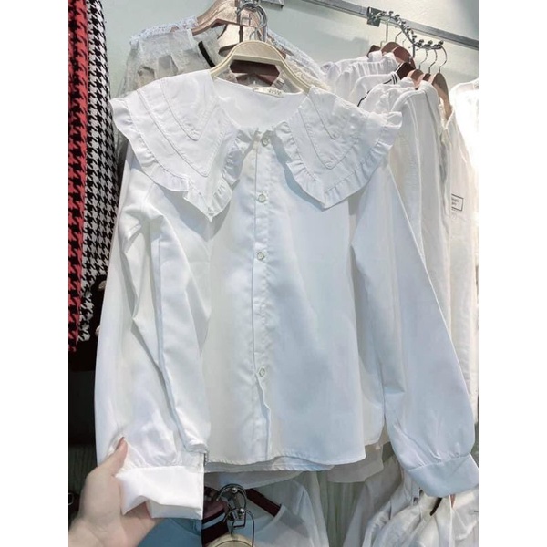 Áo Sơ mi nữ màu trắng hàng taobao túi zip xịn