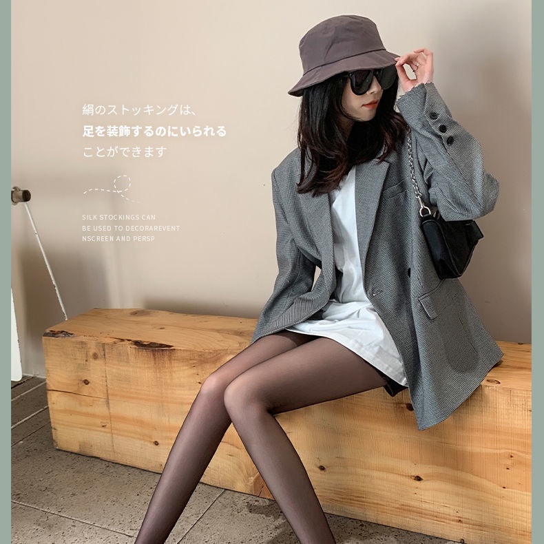 Jiashucheng Quần Tất Mỏng Màu Đen Phong Cách Paris Chống Chảy Xệ Thời Trang Xuân Thu Cho Nữ