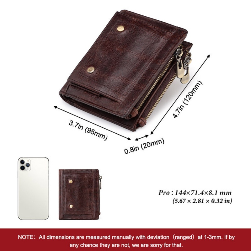 Ví Da Đựng Thẻ Tín Dụng / Tiền Xu RFID Dạng Gập Phong Cách Vintage Cho Nam
