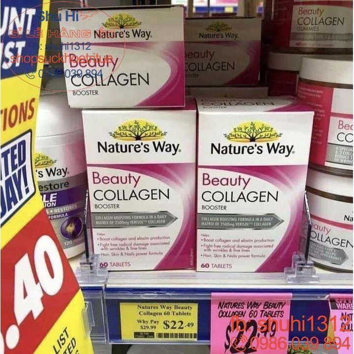 Collagen của Nature’s way 60 viên - đẹp da, tóc (colagen úc)