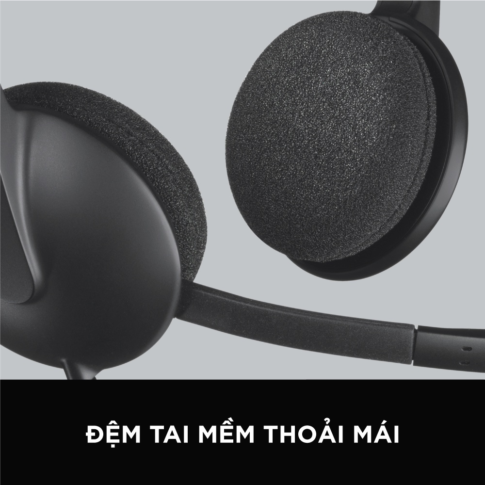 Tai nghe có dây Logitech H340 đêm tai êm ái tích hợp Micro chống ồn, giắc cắm USB, điều khiển trên dây Vanphongstar