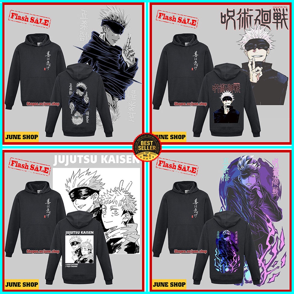 Áo Hoodie Jujutsu Kaisen, Áo Hoodie Anime in hình Gojo Satoru mẫu mới độc đẹp, cực chất