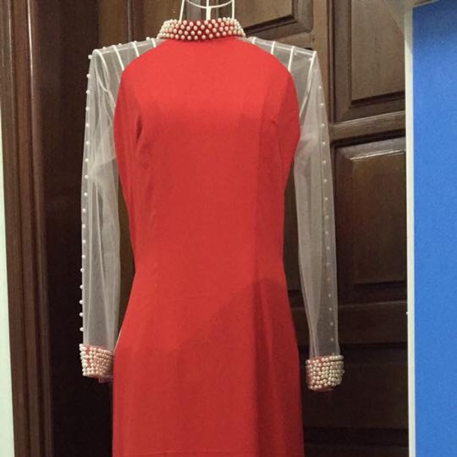 [Mã FATPBAU2 giảm 40K đơn 150K] Áo dài pha tay ren đính hạt đủ size