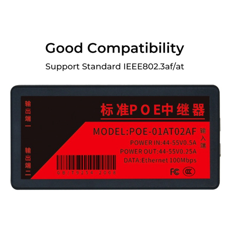 Dây Cáp Nối Dài 100Mbps 2 Cổng POE 802.3Af Tiêu Chuẩn Cho Camera NVR IP AP IP Và Phạm Vi 100M