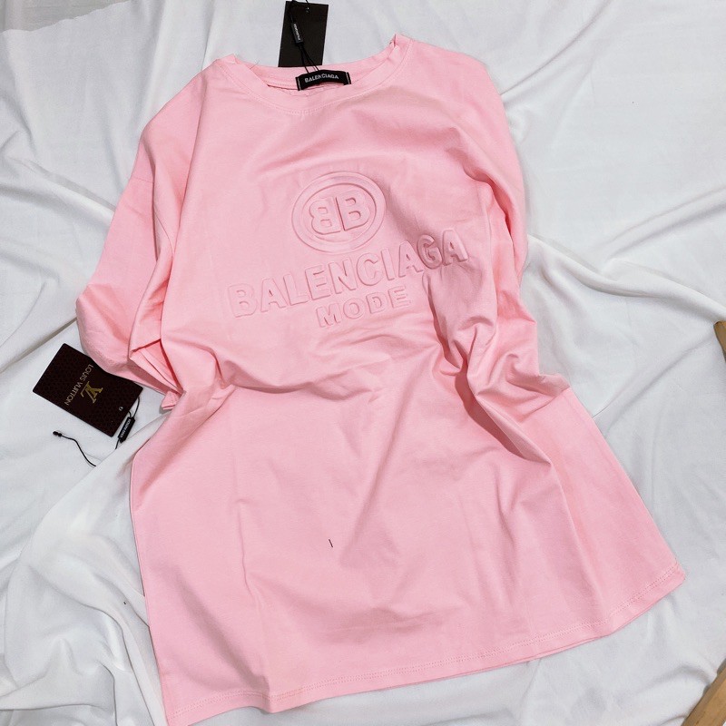 Áo phông nữ chữ BB dập nổi, Áo thun form rộng dáng dài dấu quần BB1312 - NhiNhiShop