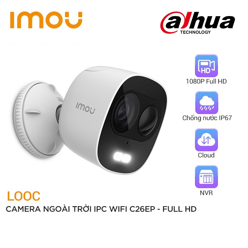 Camera imou LOOC IPC-C26EP 2.0 Megapixel, hỗ trợ đàm thoại 2 chiều, hồng ngoại thông minh, báo động - Hàng chính hãng