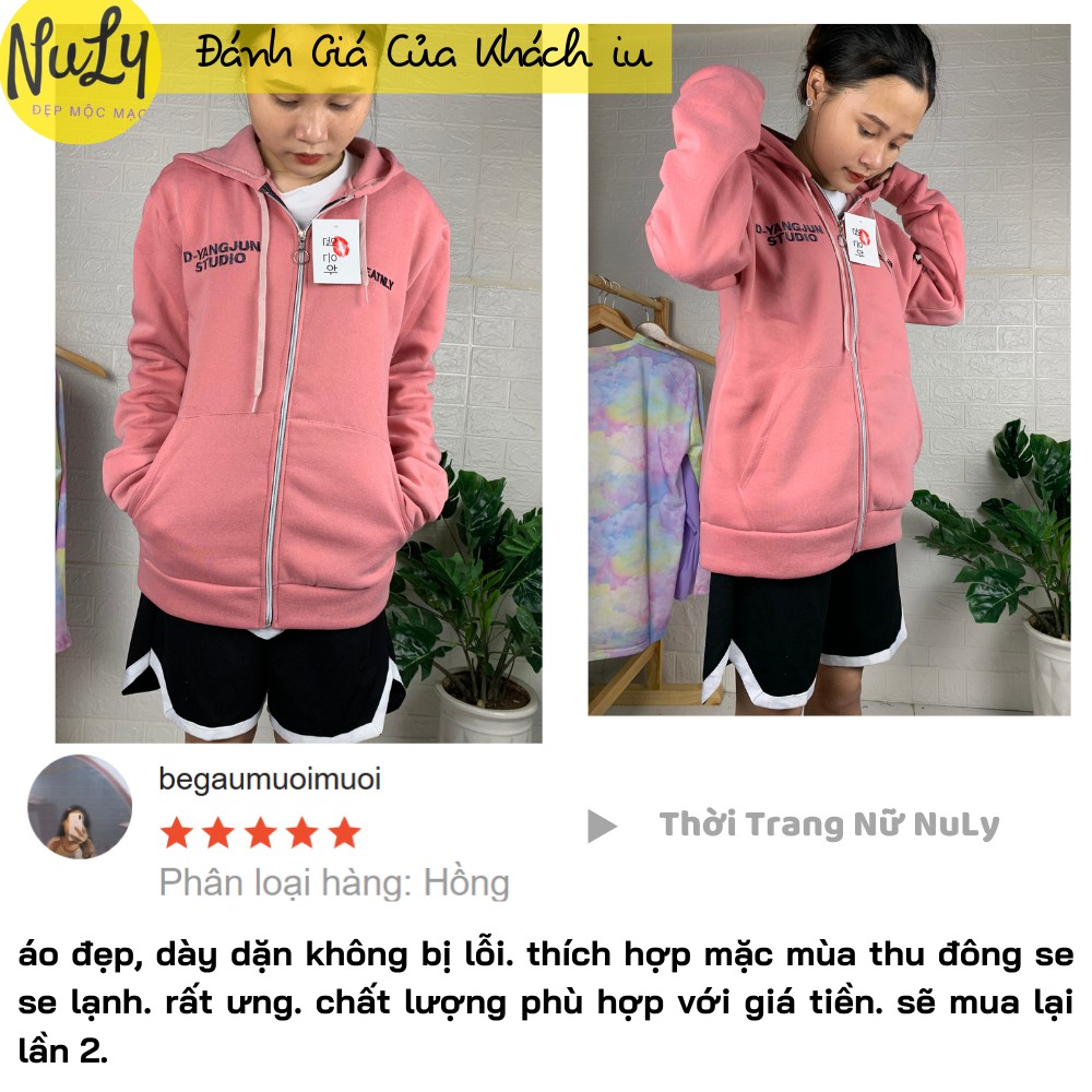 Áo khoác hoodie nữ nỉ bông nhiều màu, NULY HDTC
