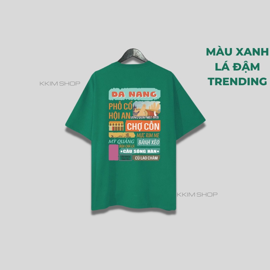 Áo thun tay lỡ ĐÀ NẴNG, Áo phông 63 tỉnh thành Form rộng oversize, chất liệu Cotton KKIMSHOP