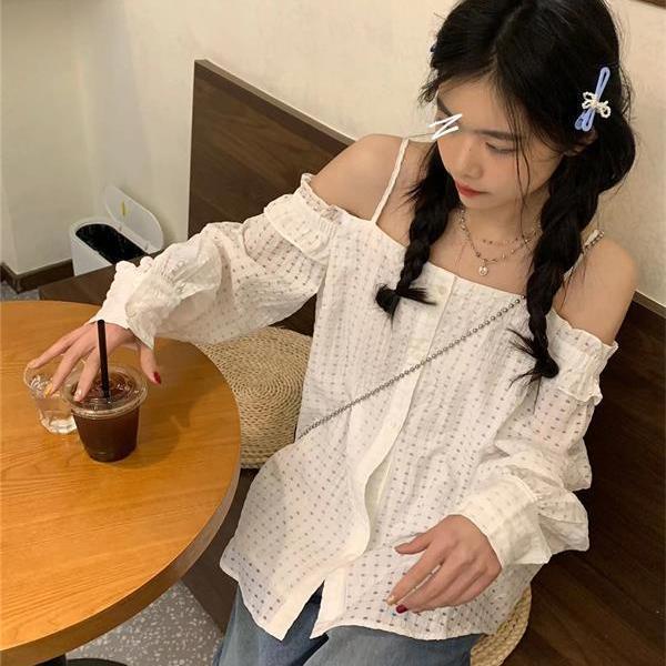 Áo Trễ Vai Tay Dài Thời Trang Dành Cho Nữ