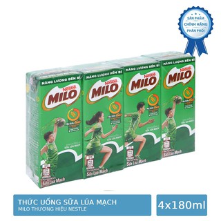 Lốc 4 Hộp Thức Uống Sữa Lúa Mạch Milo Active Go 180ml