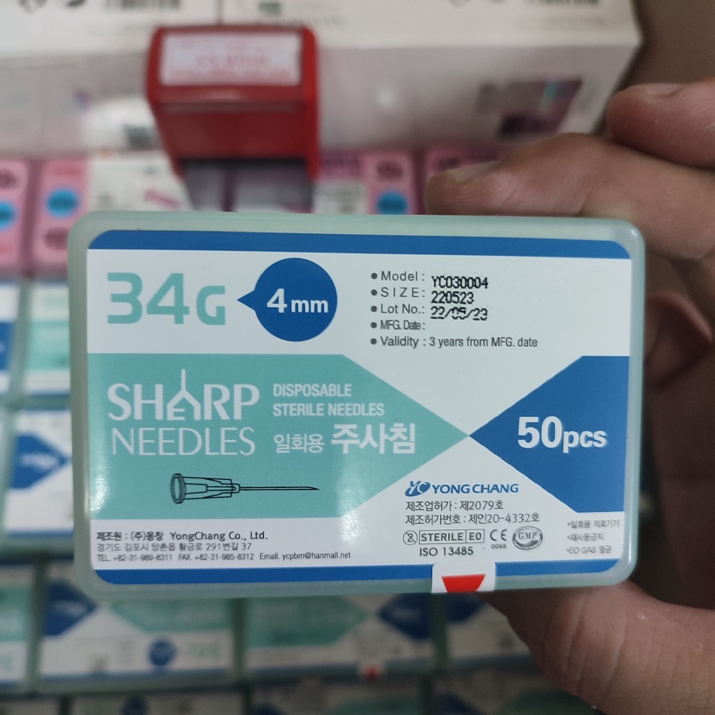 (Q1-HCM) (1 Cây) Đầu Kim Tiêm Meso 32g4mm Sharp Needle Chính Hãng Hàn Quốc - Kim Tiêm Nano 34g4mm 34g2mm Sharp Needle