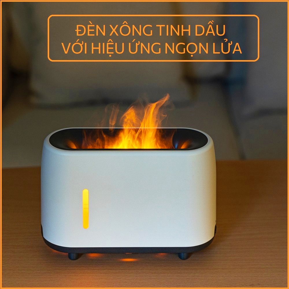 Máy Xông Tinh Dầu Cao Cấp, Đèn Khuếch Tán Tinh Dầu với hiệu ứng ngọn lửa độc đáo
