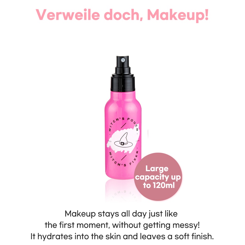 [Witch's Pouch] xịt sửa trang điểm Rose Makeup Fixer tạo hiệu ứng bóng lâu trôi Finishing Spray 120ml | BigBuy360 - bigbuy360.vn