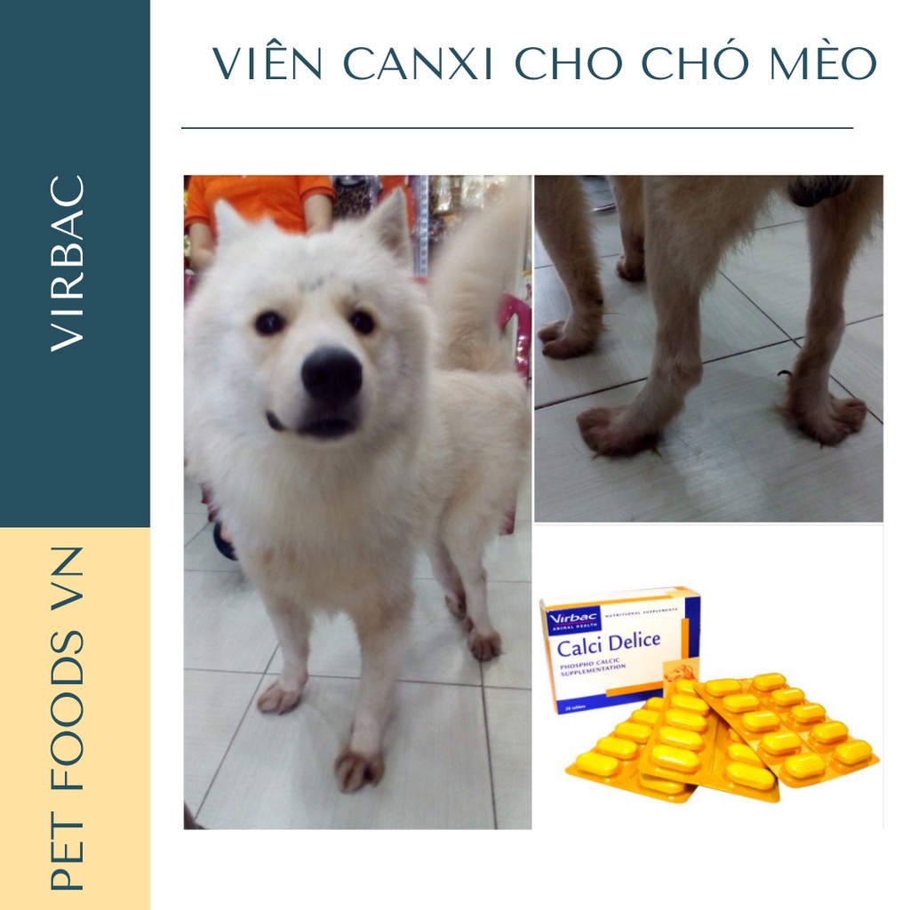 Viên canxi cho chó mèo VIRBAC Calci Delice hộp 30 viên