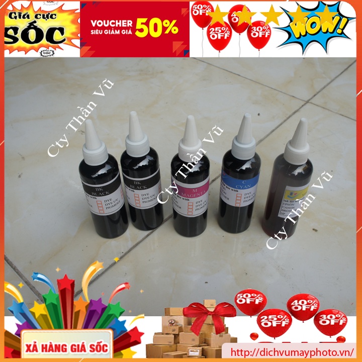 Mực dye uv 100ml cho canon IX 6770 6860 6560 TS 707 TS 5030 6030 hàng chất lượng đảm bảo