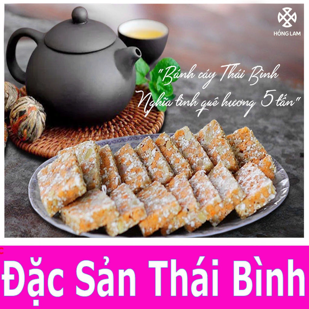 Bánh Cáy Làng Nguyễn - Đặc Sản Thái Bình Hộp 600g Cắt Miếng