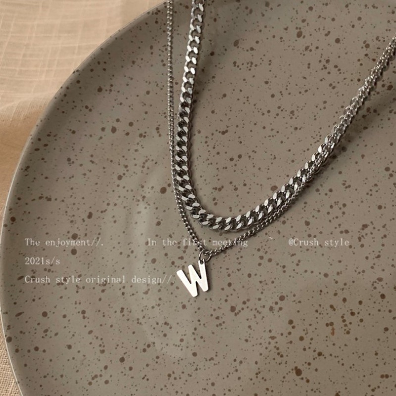 Vòng cổ Hai Lớp Bằng Kim Loại Dày Phong Cách Punk Thời Trang Cho Nữ