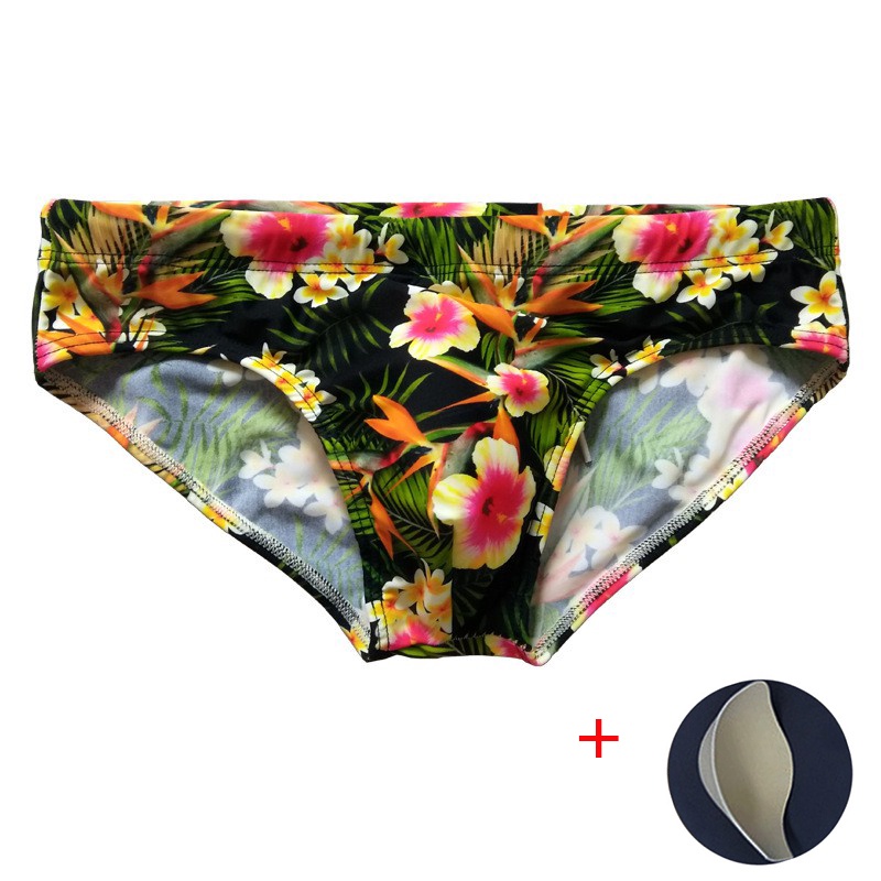 Quần bơi có hoạ tiết hình tam giác lưng thấp dành cho nam với miếng đệm | BigBuy360 - bigbuy360.vn