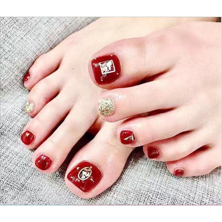 Bộ Móng Tay Giả Kiểu Pháp Đính Đá Trang Trí Tiệc Cưới