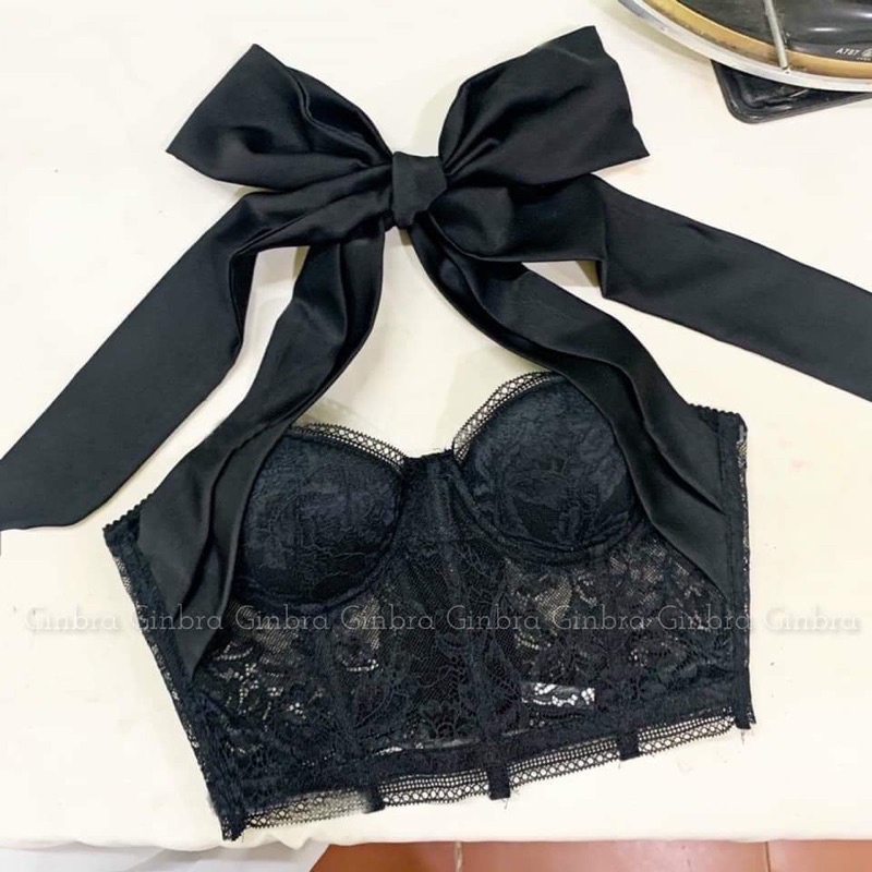 Áo corset ren cột nơ thiết kế