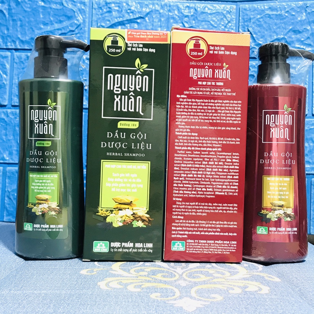 Dầu gội dược liệu Nguyên Xuân XANH-ĐỎ 250ML