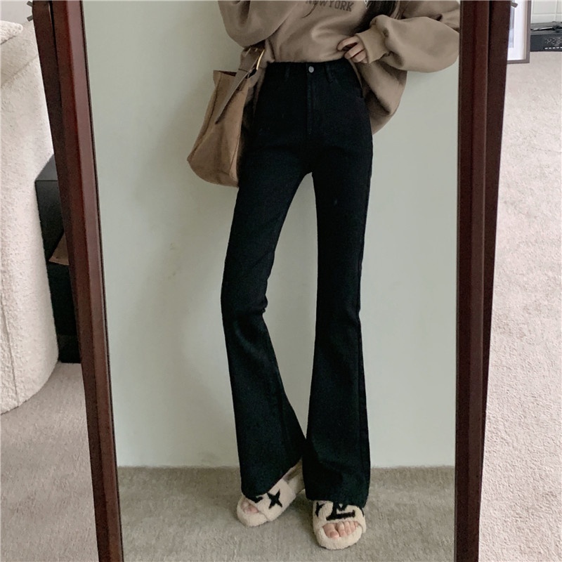 Quần Jeans Nữ Dài Lưng Cao Thời Trang Hàn