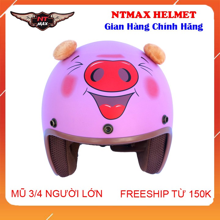 Mũ bảo hiểm NTMAX 3/4 Heo hồng siêu cute