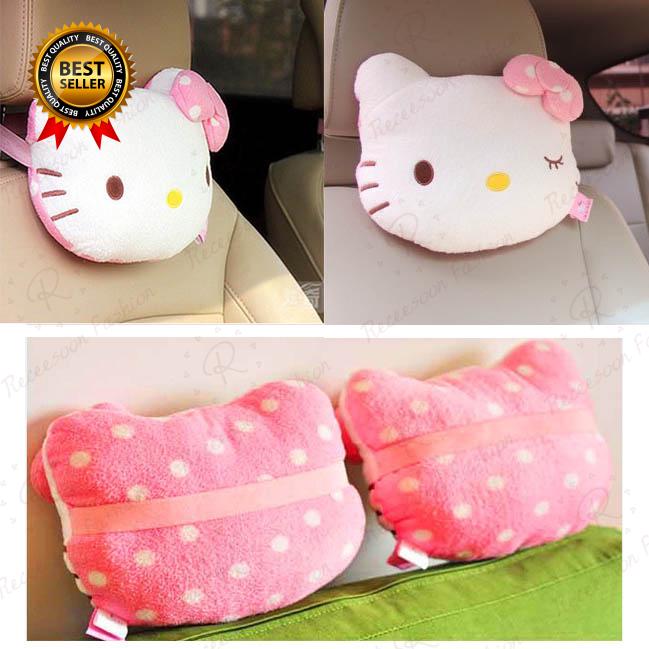 Gối tựa đầu hình mèo Hello Kitty dễ thương gắn ghế ngồi xe hơi
