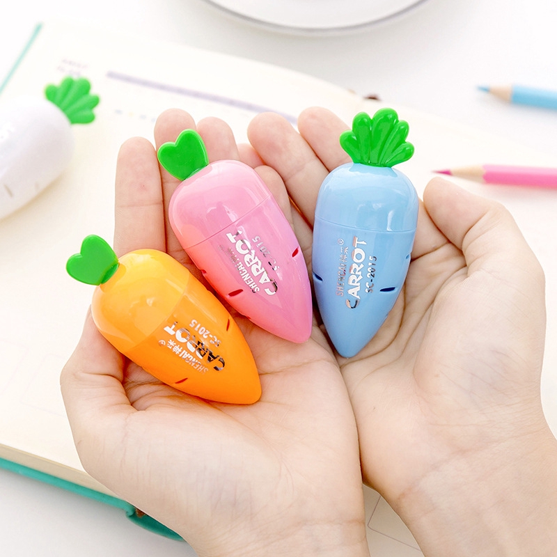 1 cái sáng tạo sinh viên hoạt hình đáng yêu củ cải bút chì mài văn phòng phẩm kẹo trẻ em bút chì mài bút chì bút chì