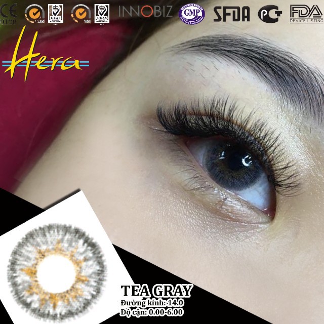 Kính Áp Tròng Hera TEA Gray - Lens cận lens xám trong